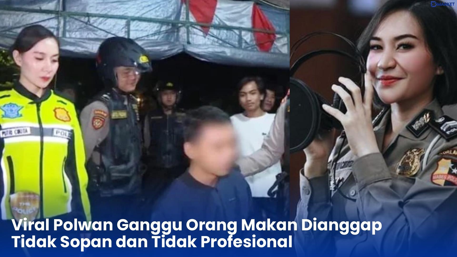 viral polwan ganggu orang makan