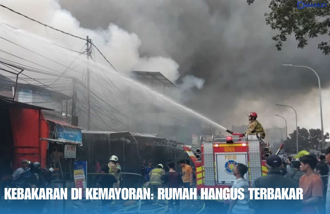 Kebakaran di Kemayoran Rumah Hangus Terbakar