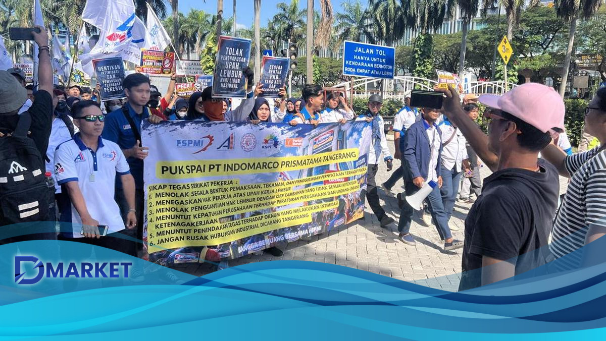 Buruh Demo di Menara Indomaret PIK, Tuntut Pembayaran Upah Lembur